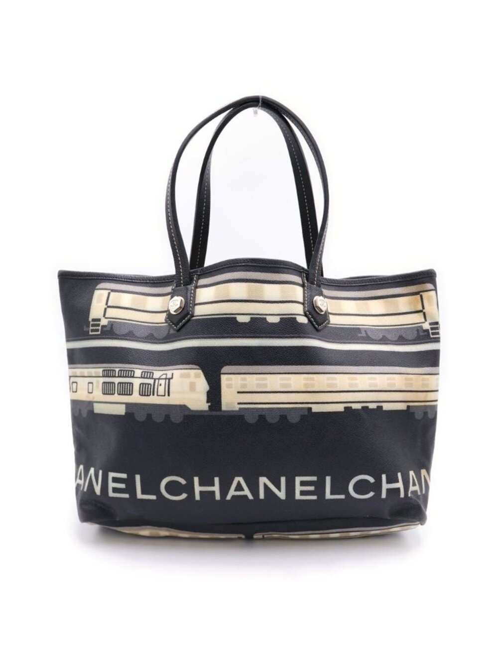 Chanel Central Station Tote Black Leather Silver